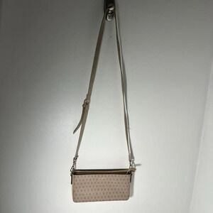 DKNY Bryant Logo Monogram Crossbody mini Bag Taupe Beige